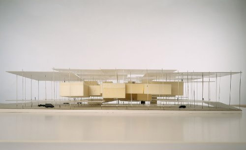 Here's the model of the new Herzog and De Meuron Miami Art Museum building.